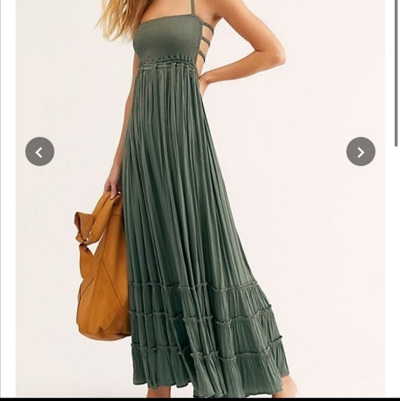 Free People Dresses & Skirts - NWOT-Free People Extratropical Maxi Dress/ BEAUTIFUL OLIVE COLOR - MEDIUM